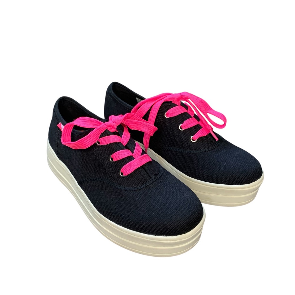 Rocket Dog Platform Sneakers Canvas Lace Up Casual Shoes Black Pink Size 8.5‎